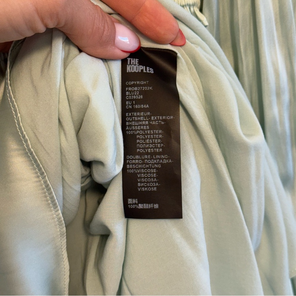 NWT! The Kooples Elegant Mint Green Women's Dress, Size 1 - Picture 12 of 16